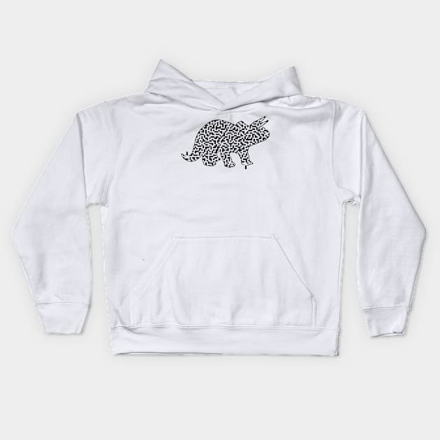 Triceratops Dinosaur Maze Kids Hoodie by gorff